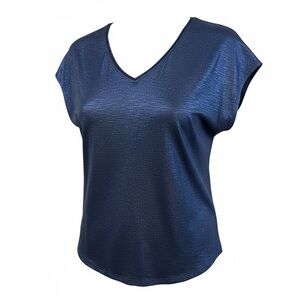 White House Black Market Shimmering Navy Top